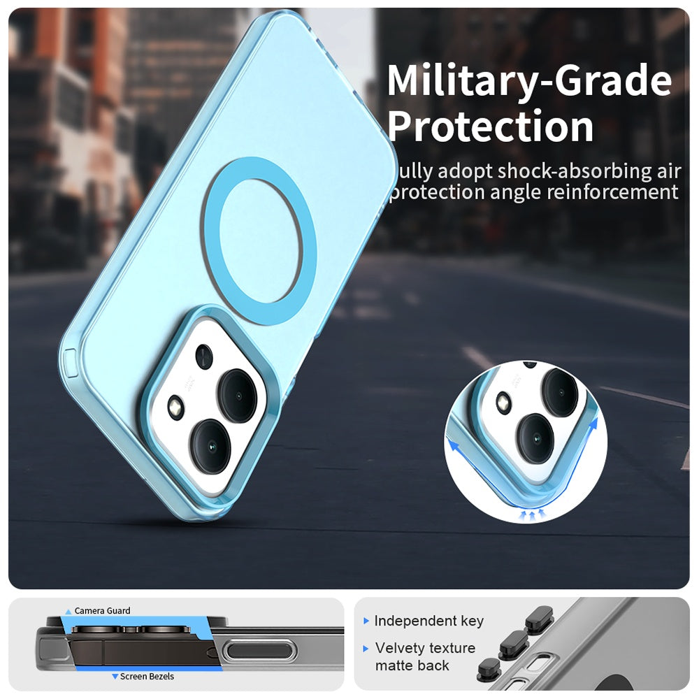 Etui MagSafe do Xiaomi Poco C85 4G / Redmi 15C 5G / 15C 4G, Techsuit, CandyCase, Niebieskie