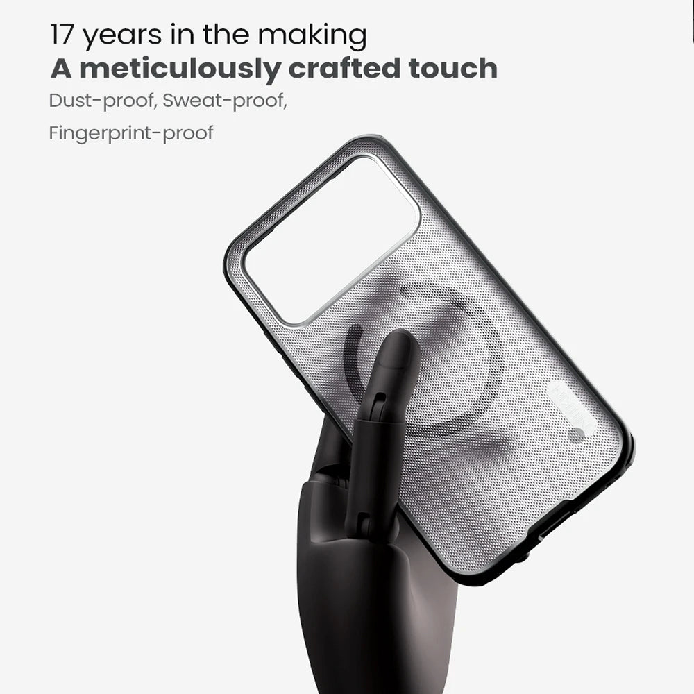 Etui MagSafe do Xiaomi Poco F8 Ultra, Nillkin, Super Shield Pro, Czarna Przezroczysta Matowa