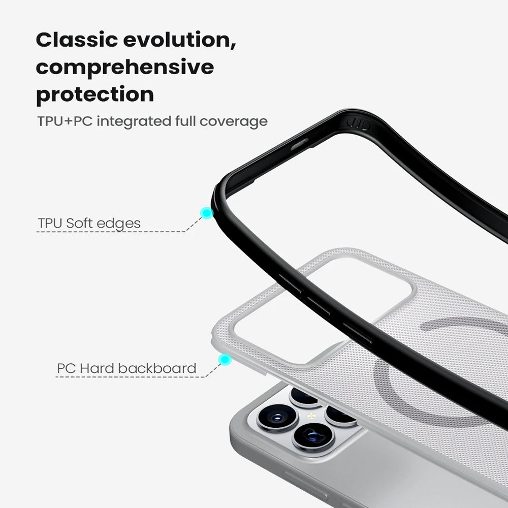 Etui MagSafe do Xiaomi Poco F8 Ultra, Nillkin, Super Shield Pro, Czarna Przezroczysta Matowa