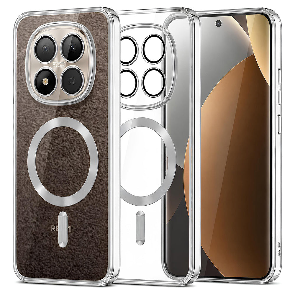 Etui MagSafe do Xiaomi Poco M8 Pro / Redmi Note 15 Pro+ 5G, Techsuit, Luxury Crystal, Srebrne