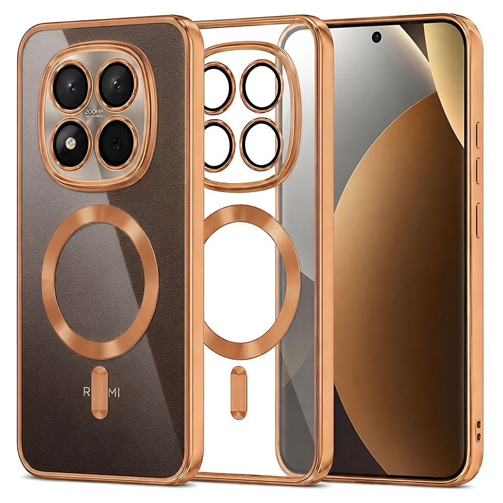 Etui MagSafe do Xiaomi Poco M8 Pro / Redmi Note 15 Pro+ 5G, Techsuit, Luxury Crystal, Pomarańczowe
