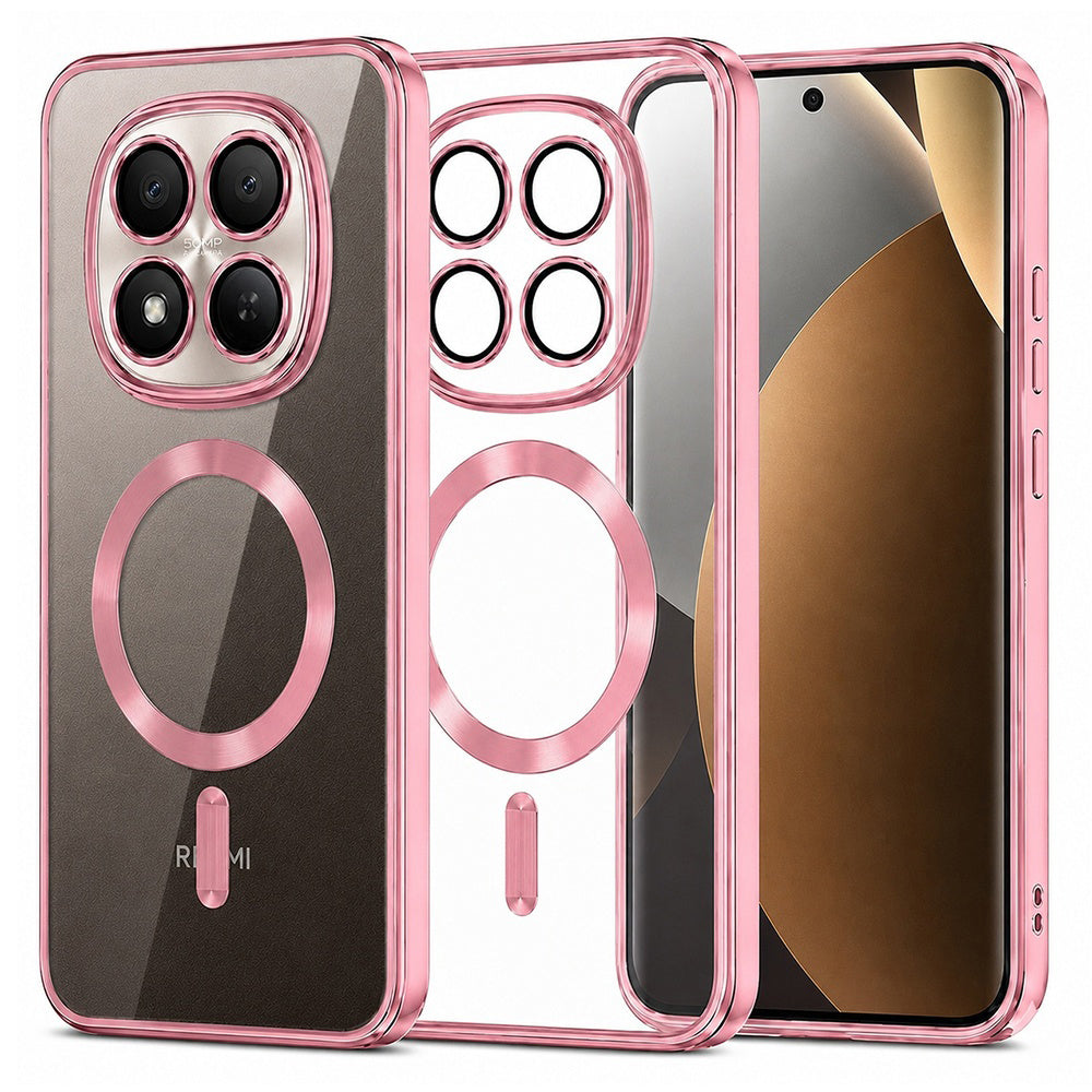 Etui MagSafe do Xiaomi Poco M8 Pro / Redmi Note 15 Pro+ 5G, Techsuit, Luxury Crystal, Różowe