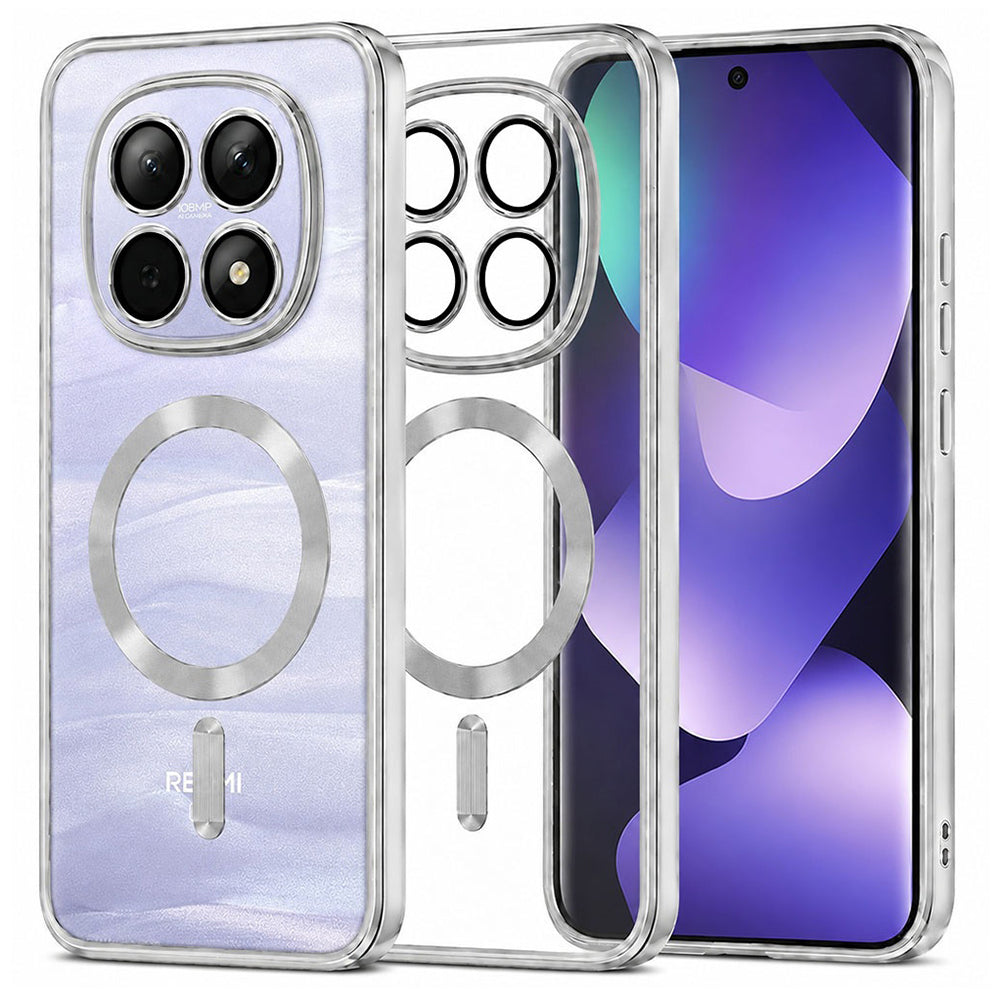 Etui MagSafe do Xiaomi Poco M8 / Redmi Note 15 5G / Note 15 4G, Techsuit, Luxury Crystal, Srebrne