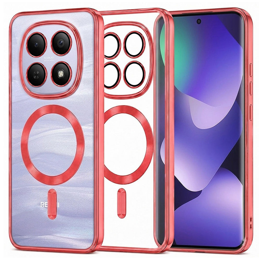 Etui MagSafe do Xiaomi Poco M8 / Redmi Note 15 5G / Note 15 4G, Techsuit, Luxury Crystal, Czerwone