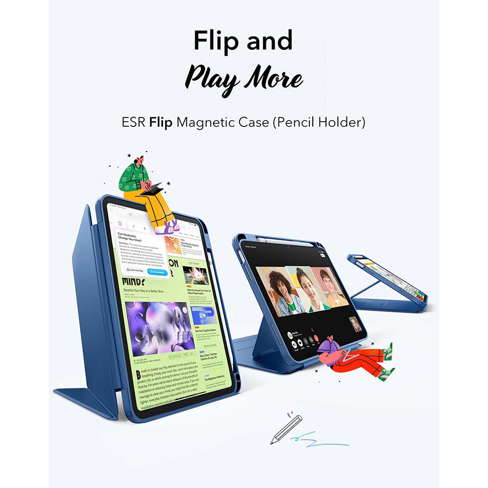 Etui na Apple iPad (2025) / (2022), ESR, Flip Hybrid, Niebieskie