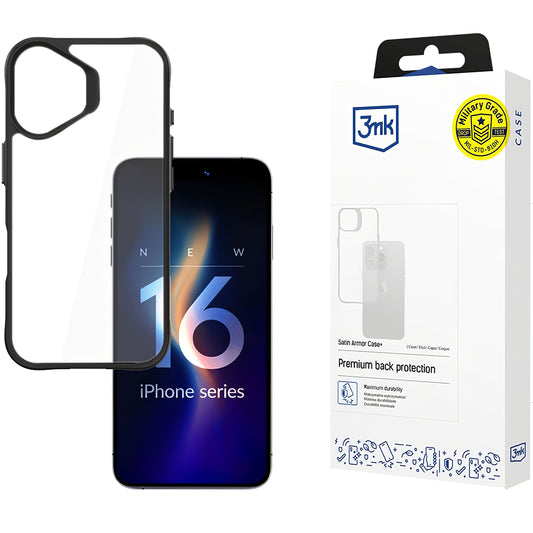 Etui do Apple iPhone 16, 3MK, Satin Armor Case+, przezroczyste