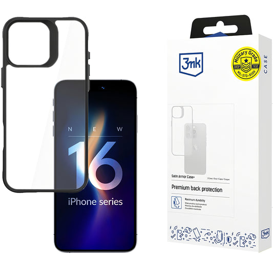 Etui do Apple iPhone 16 Pro, 3MK, Satin Armour Case+, przezroczyste