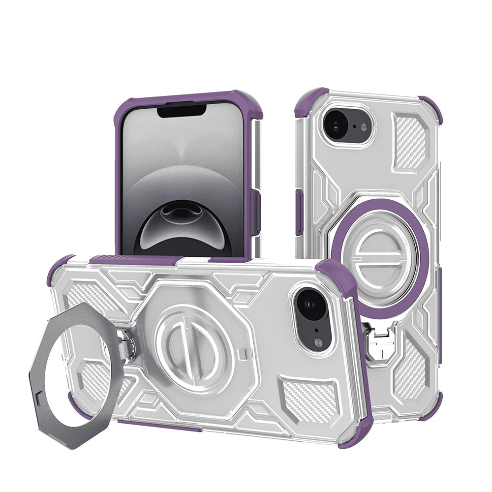 Etui na Apple iPhone 17e / 16e, Techsuit, Carbon Shield Pro, Fioletowy