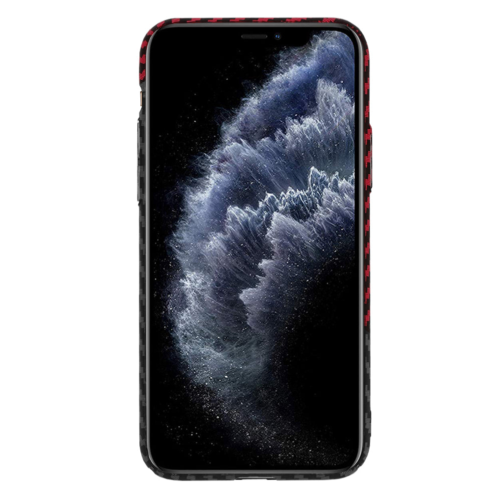 Etui na Apple iPhone 11 Pro, Techsuit, Carbonite FiberShell, Czarno-Czerwone
