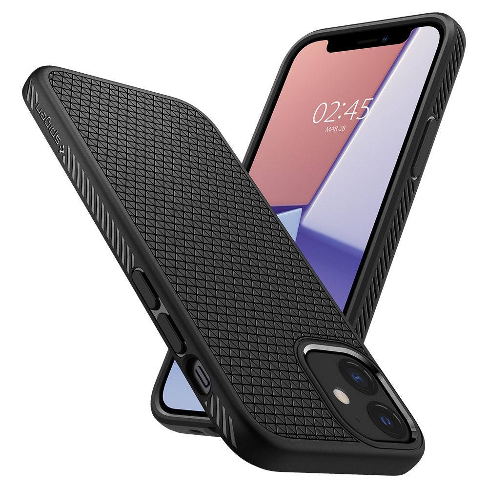 Etui na Apple iPhone 12 / 12 Pro, Spigen, Liquid Air, czarne ACS01701