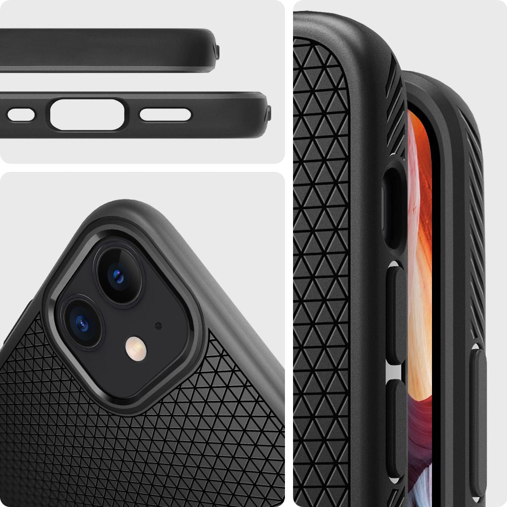 Etui na Apple iPhone 12 / 12 Pro, Spigen, Liquid Air, czarne ACS01701