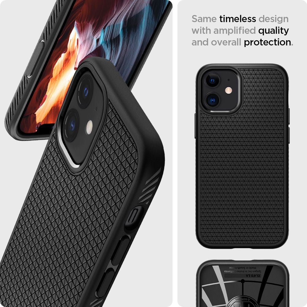Etui na Apple iPhone 12 / 12 Pro, Spigen, Liquid Air, czarne ACS01701