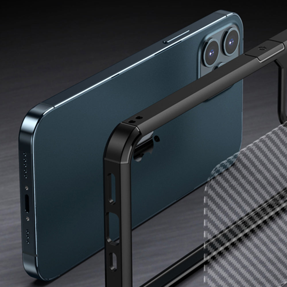 Etui na Apple iPhone 12 / 12 Pro, Techsuit, CarbonFuse, czarne