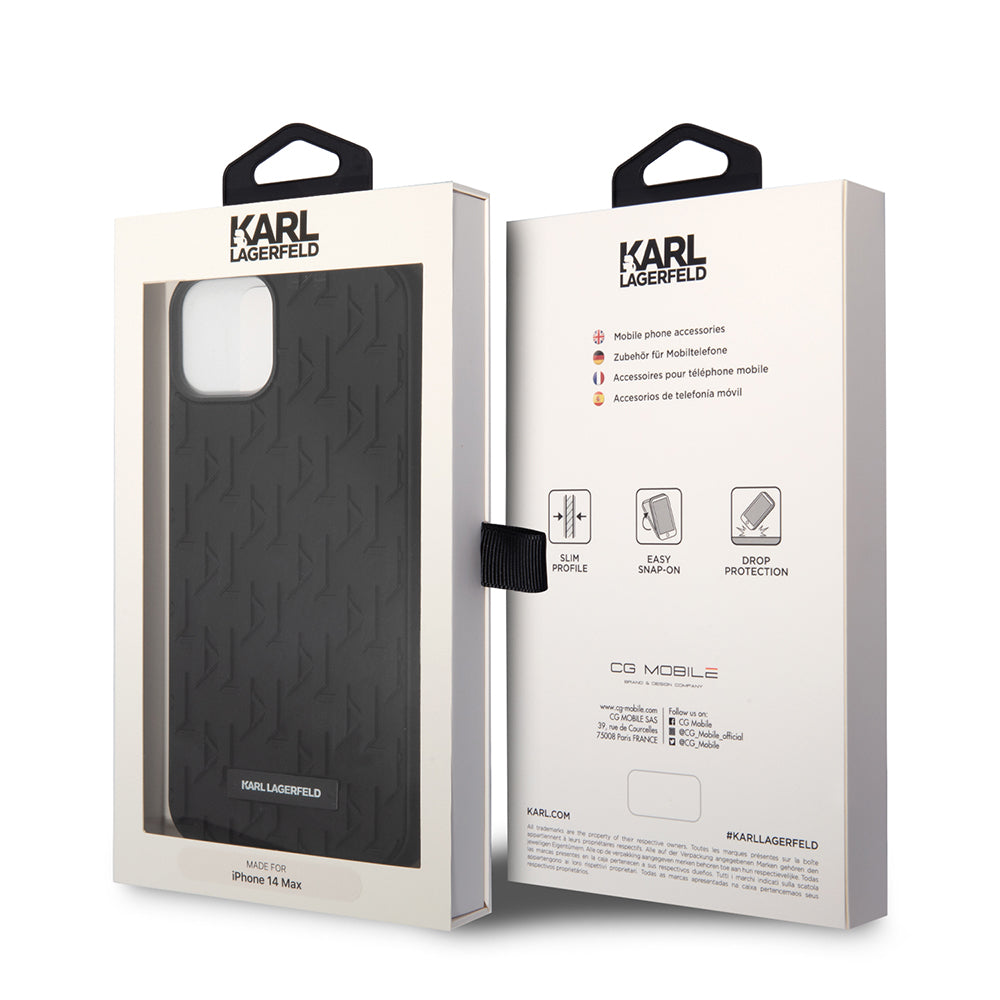 Etui na Apple iPhone 14 Plus, Karl Lagerfeld, 3D Monogram, Czarne