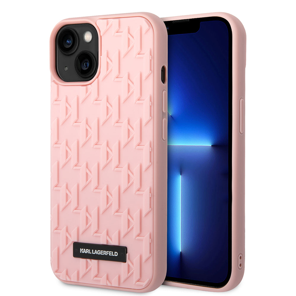 Etui na Apple iPhone 14 Plus, Karl Lagerfeld, 3D Monogram, Różowy