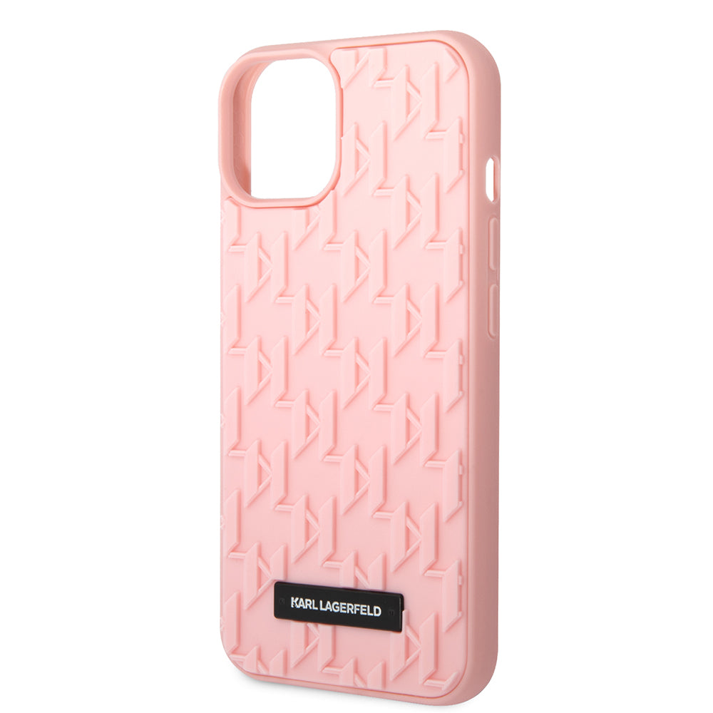 Etui na Apple iPhone 14 Plus, Karl Lagerfeld, 3D Monogram, Różowy