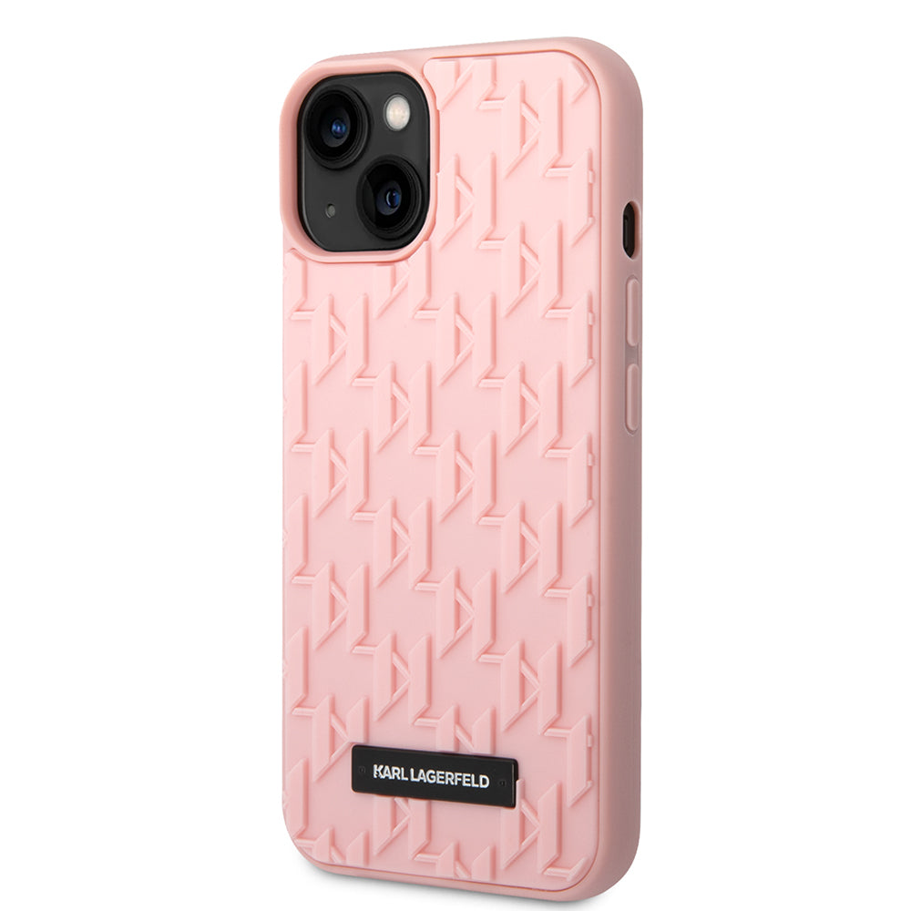 Etui na Apple iPhone 14 Plus, Karl Lagerfeld, 3D Monogram, Różowy
