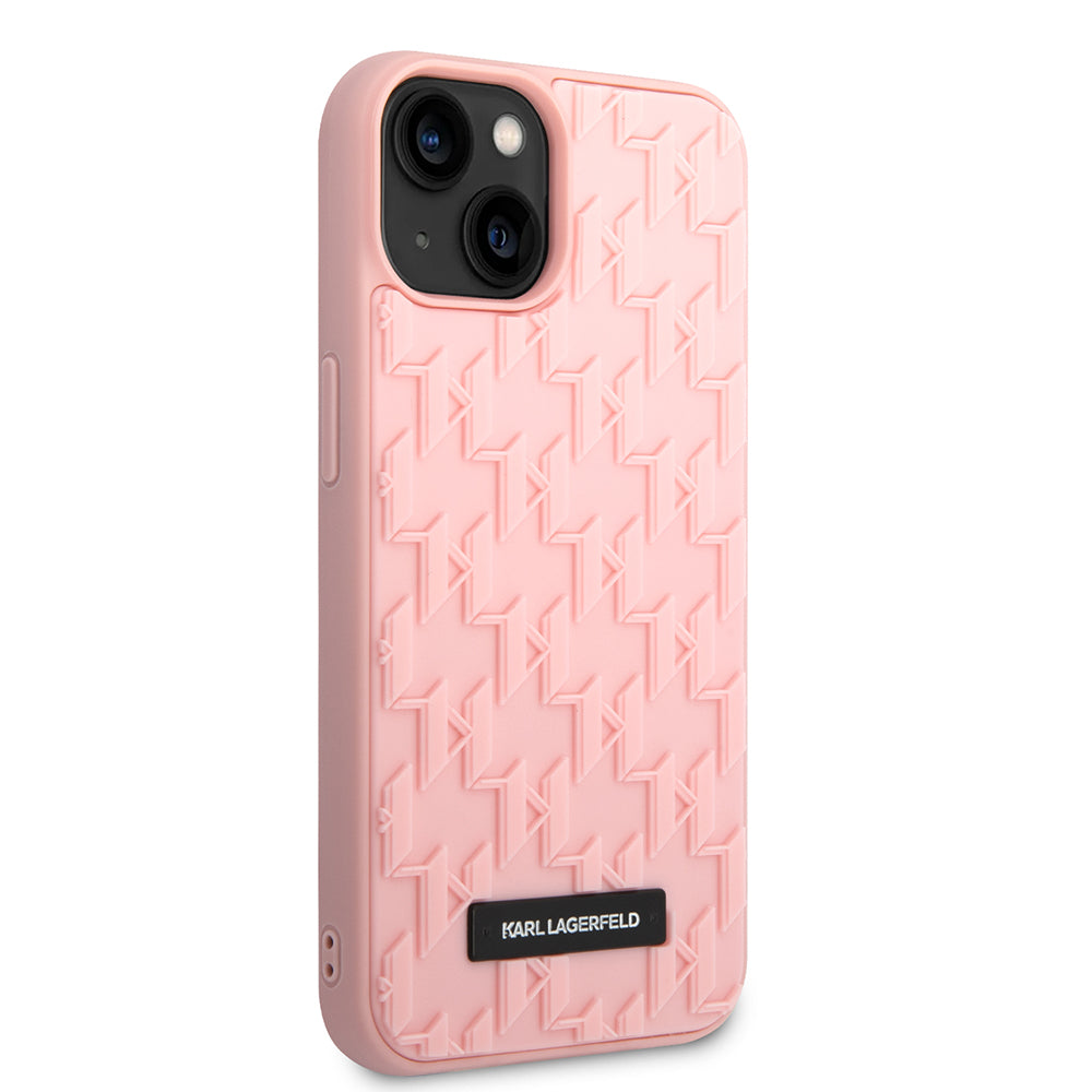Etui na Apple iPhone 14 Plus, Karl Lagerfeld, 3D Monogram, Różowy
