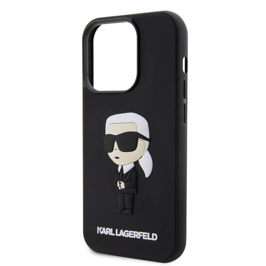 Etui na Apple iPhone 14 Pro, Karl Lagerfeld, 3D Rubber Ikonik Karl, Czarne