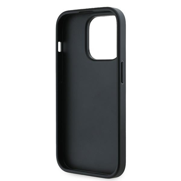 Etui na Apple iPhone 14 Pro, Karl Lagerfeld, Diagonal Quilted Script, Czarne