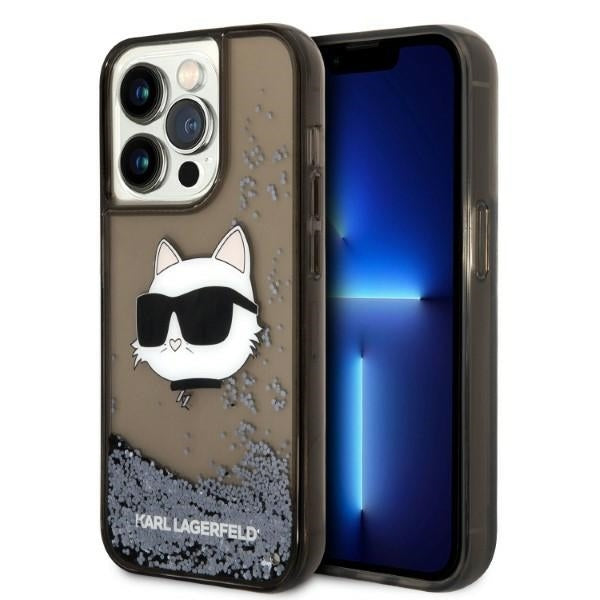 Etui na Apple iPhone 14 Pro, Karl Lagerfeld, Glitter Choupette's Head, Czarne