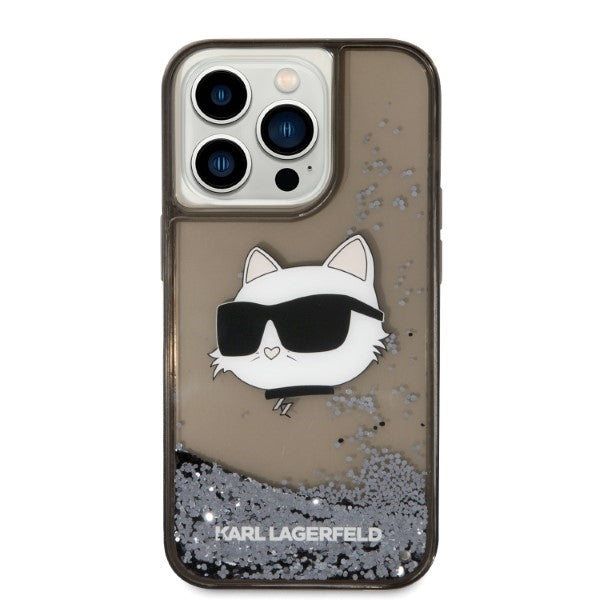 Etui na Apple iPhone 14 Pro, Karl Lagerfeld, Glitter Choupette's Head, Czarne