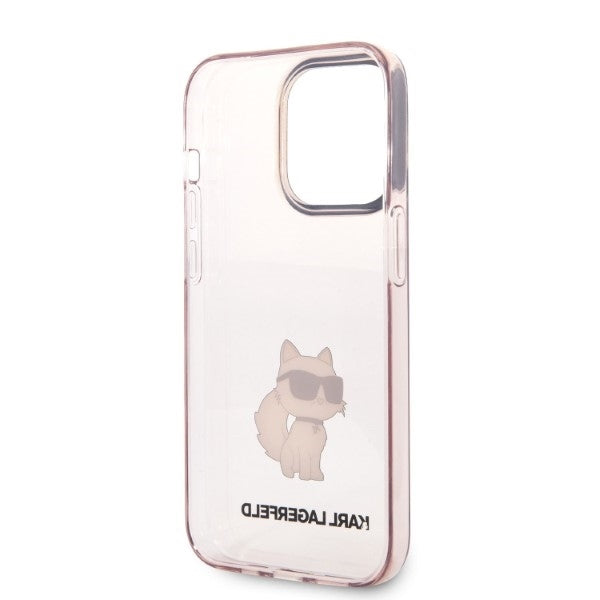 Etui na Apple iPhone 14 Pro, Karl Lagerfeld, Ikonik Choupette, Różowy