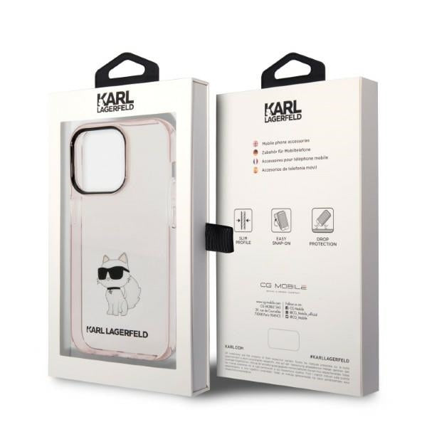 Etui na Apple iPhone 14 Pro, Karl Lagerfeld, Ikonik Choupette, Różowy