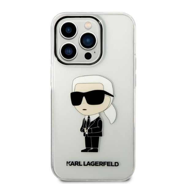 Etui na Apple iPhone 14 Pro Max, Karl Lagerfeld, Ikonik Karl, Przezroczyste