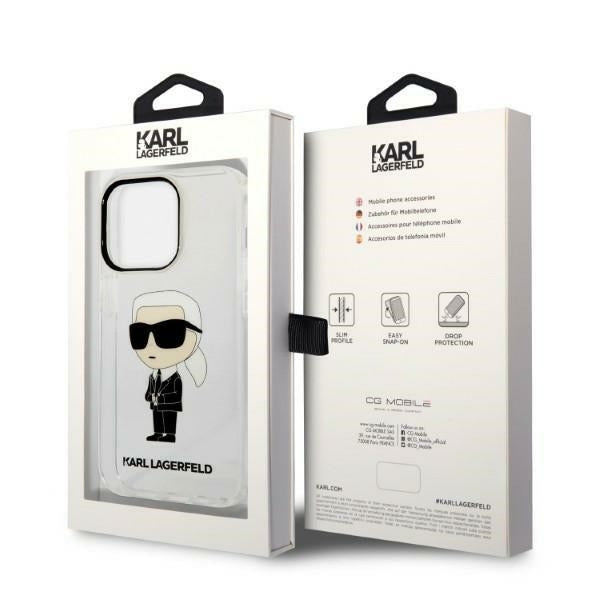 Etui na Apple iPhone 14 Pro Max, Karl Lagerfeld, Ikonik Karl, Przezroczyste
