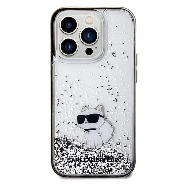 Etui na Apple iPhone 14 Pro Max, Karl Lagerfeld, Liquid Glitter Choupette, Przezroczyste