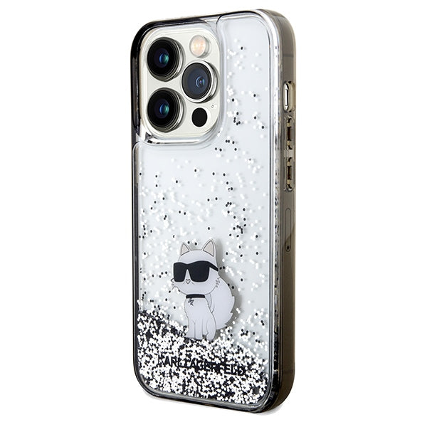 Etui na Apple iPhone 14 Pro Max, Karl Lagerfeld, Liquid Glitter Choupette, Przezroczyste