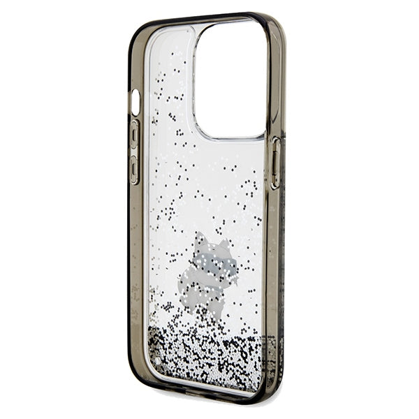 Etui na Apple iPhone 14 Pro Max, Karl Lagerfeld, Liquid Glitter Choupette, Przezroczyste