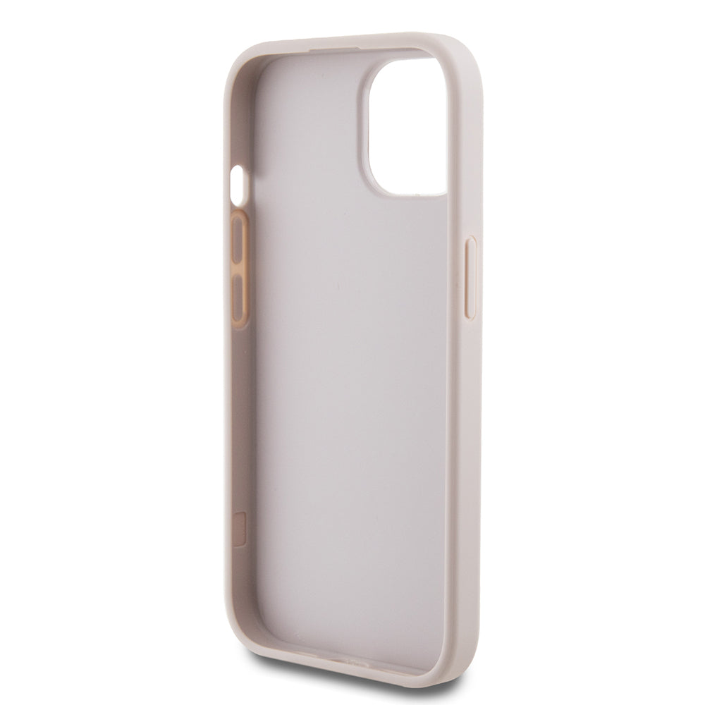 Etui na Apple iPhone 15, Guess, 4G Metal Gold Logo, Różowy