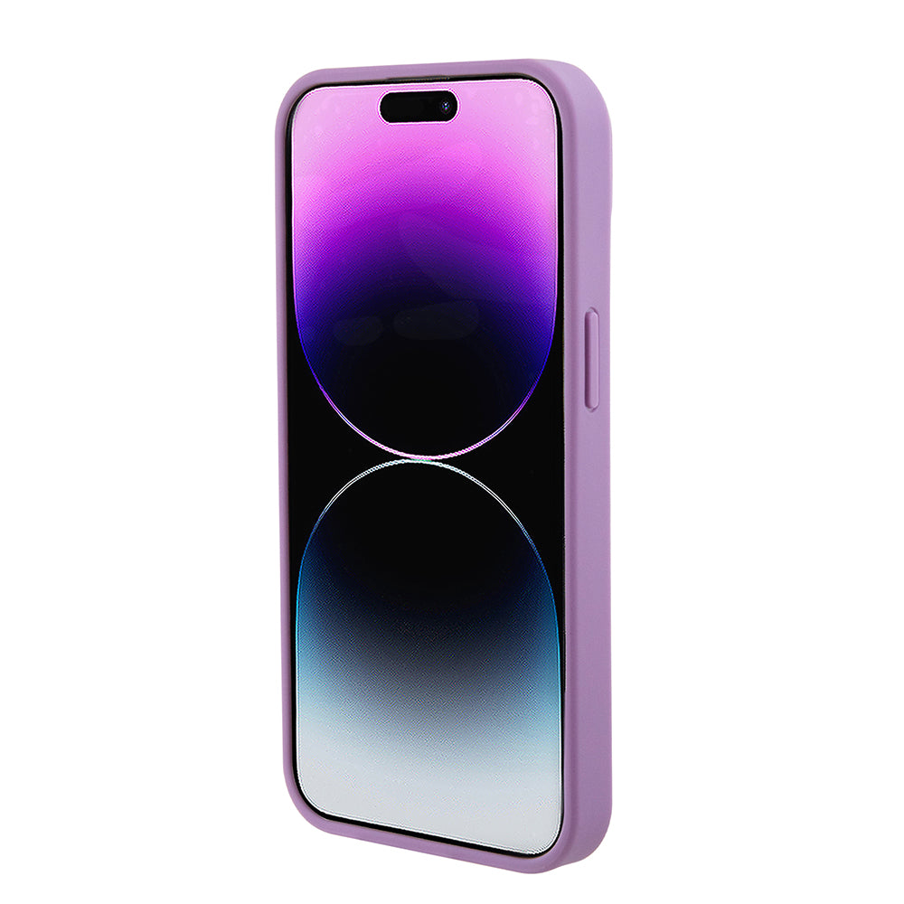 Etui na Apple iPhone 15, Guess, 4G Stamped, Jasny Fiolet