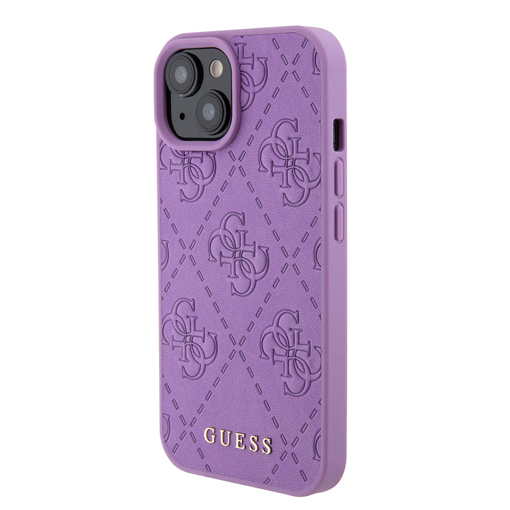 Etui na Apple iPhone 15, Guess, 4G Stamped, Jasny Fiolet