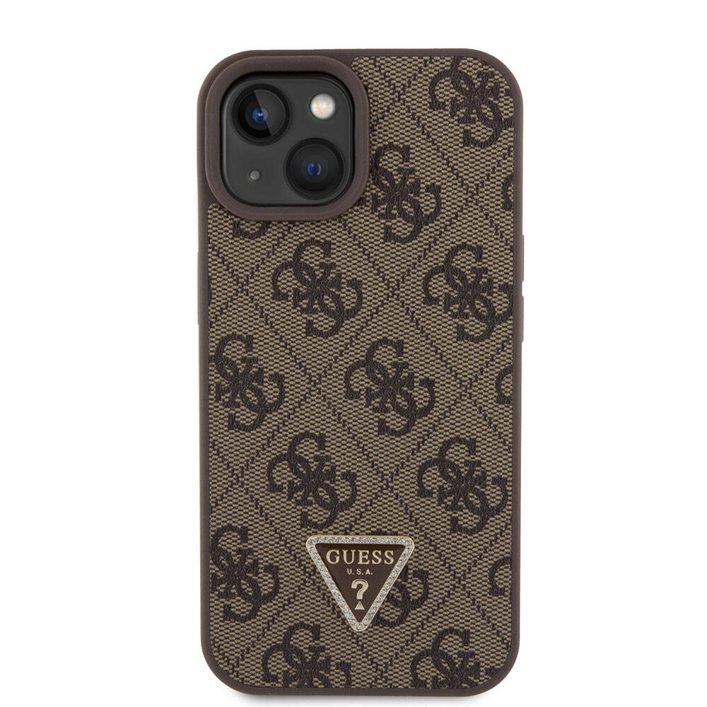 Etui na Apple iPhone 15, Guess, Crossbody 4G Metal Logo, Brązowy