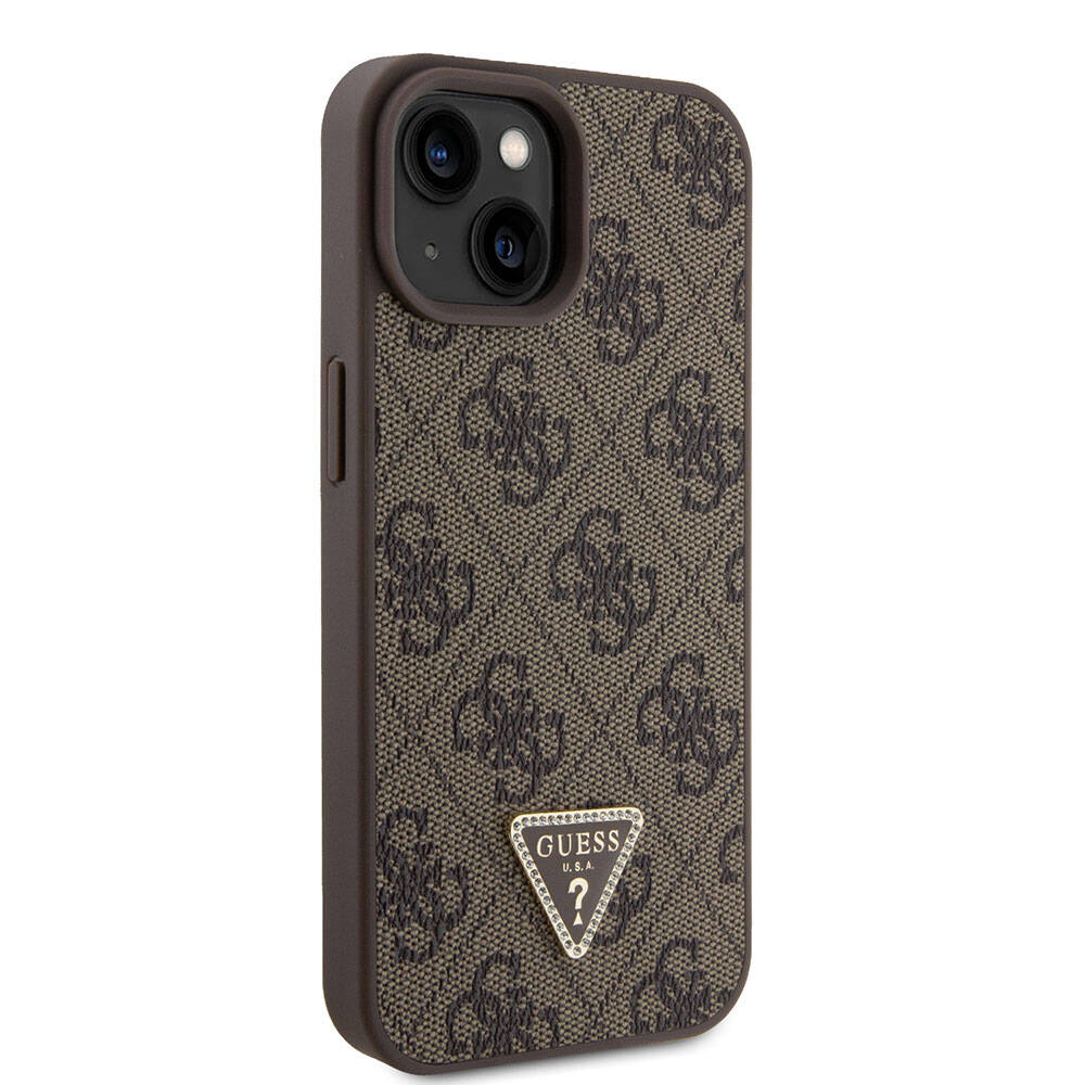 Etui na Apple iPhone 15, Guess, Crossbody 4G Metal Logo, Brązowy
