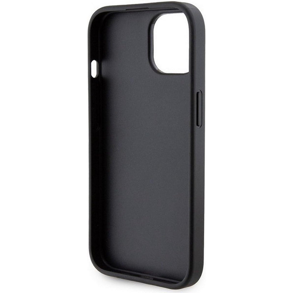 Etui na Apple iPhone 15, Guess, Grip Stand 4G Triangle Strass, Czarne