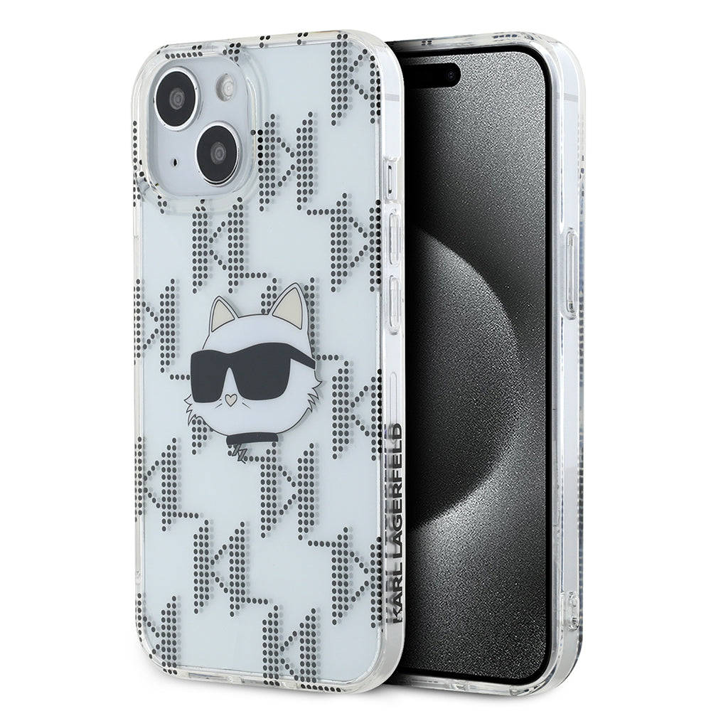 Etui na Apple iPhone 15, Karl Lagerfeld, IML Electroplated Choupette Head, Przezroczyste