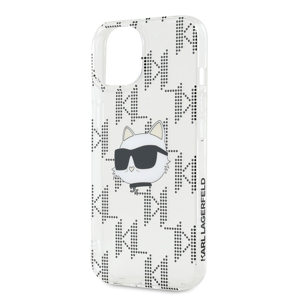 Etui na Apple iPhone 15, Karl Lagerfeld, IML Electroplated Choupette Head, Przezroczyste