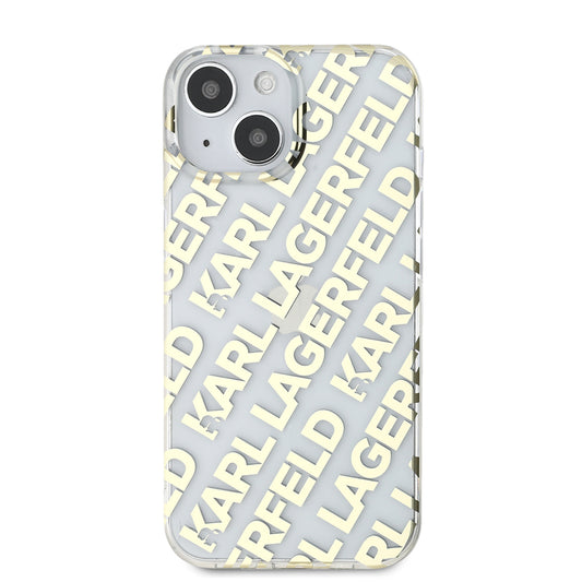 Etui na Apple iPhone 15, Karl Lagerfeld, IML Luxury Gold Fullover Logo, Złote