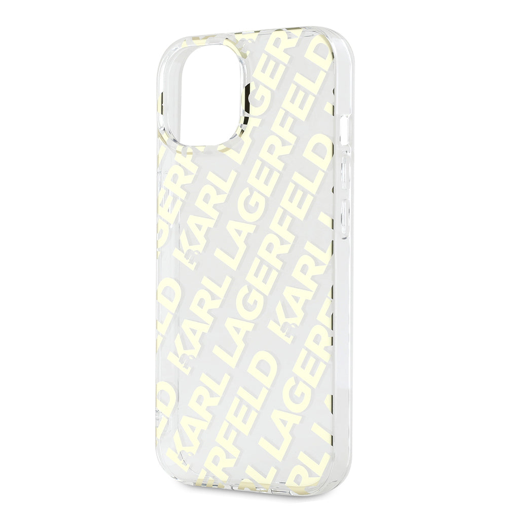 Etui na Apple iPhone 15, Karl Lagerfeld, IML Luxury Gold Fullover Logo, Złote