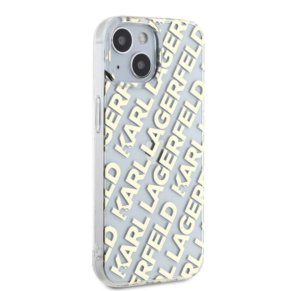 Etui na Apple iPhone 15, Karl Lagerfeld, IML Luxury Gold Fullover Logo, Złote