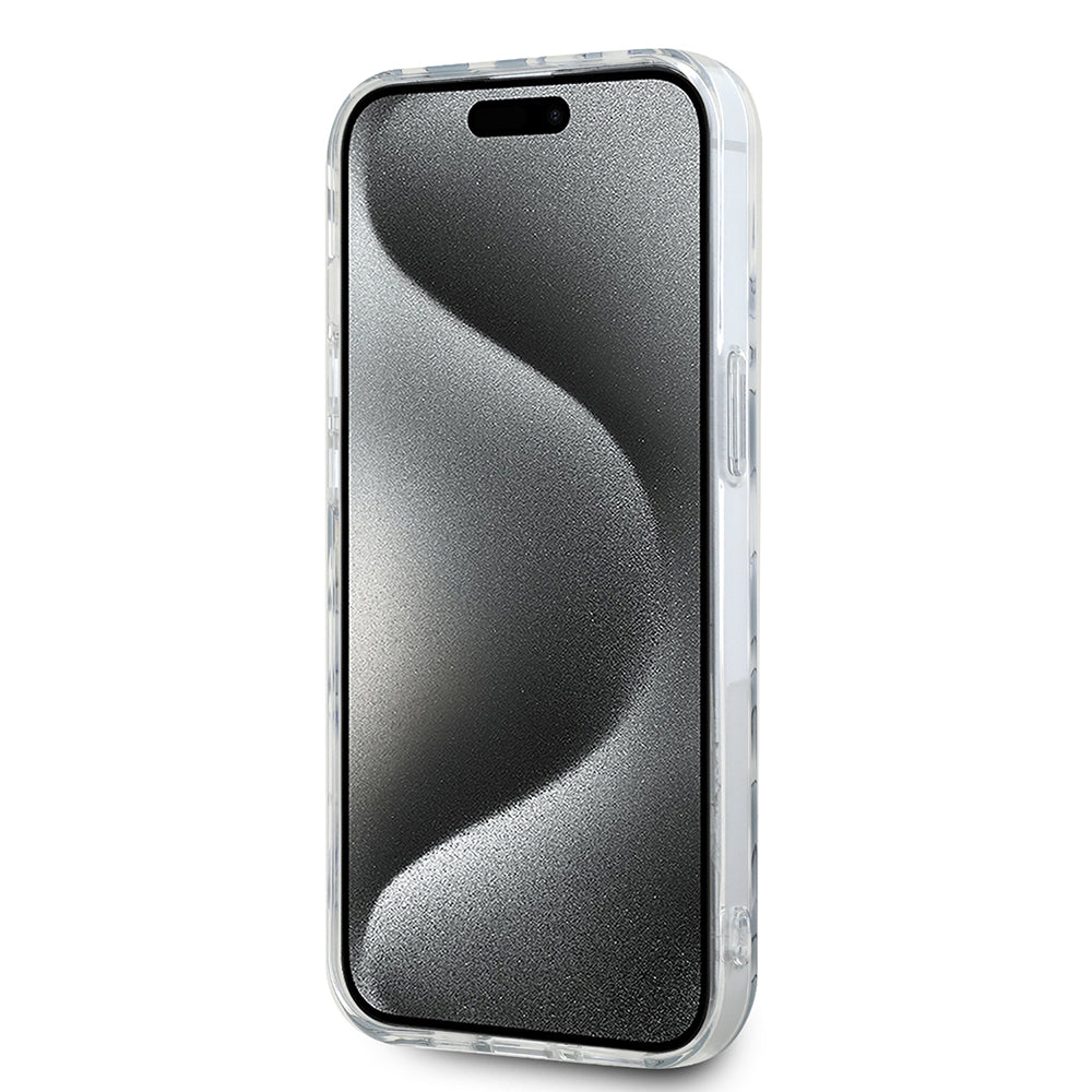 Etui na Apple iPhone 15, Karl Lagerfeld, IML Luxury Zebra Pattern with Strap, Czarne