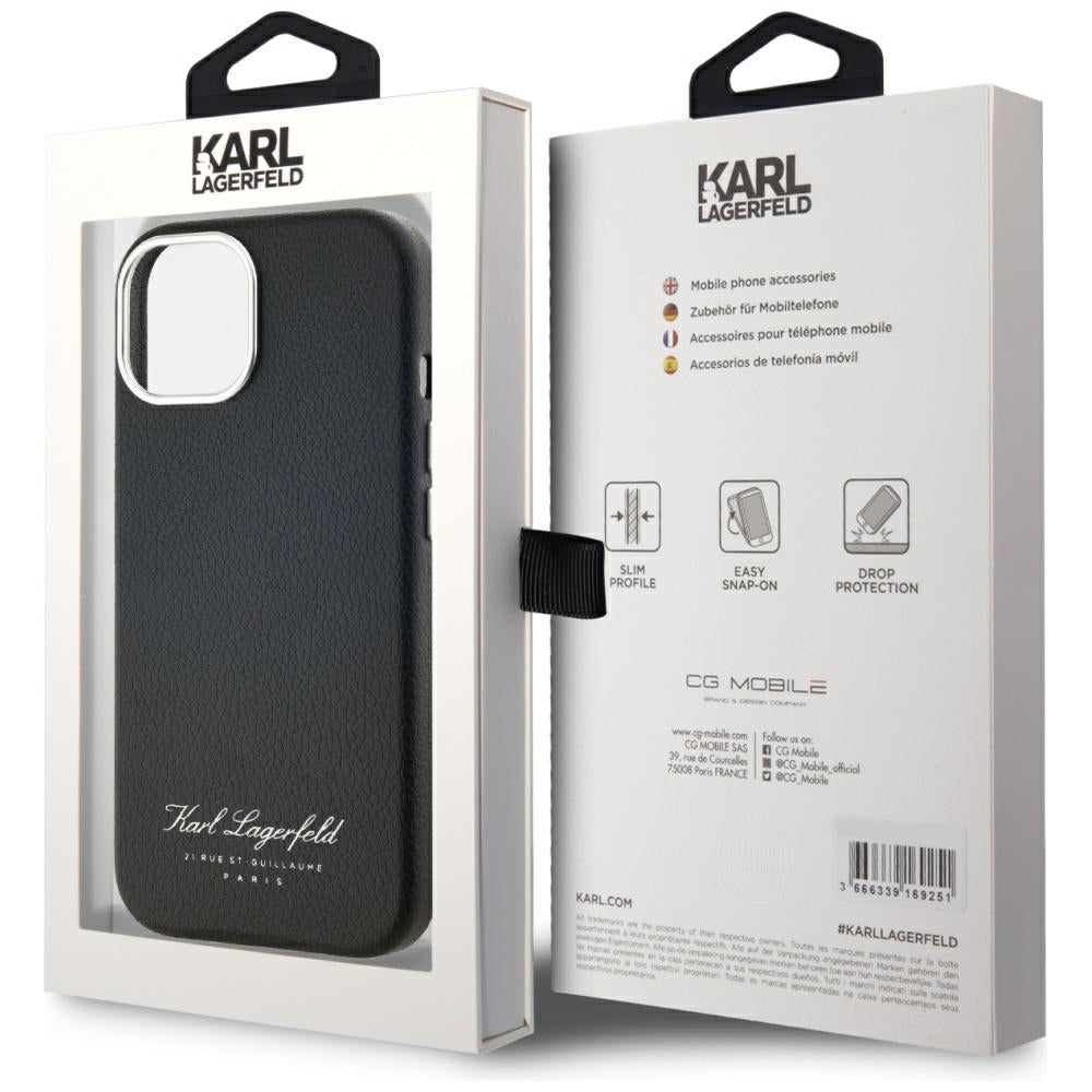 Etui na Apple iPhone 15, Karl Lagerfeld, RSG, Czarne
