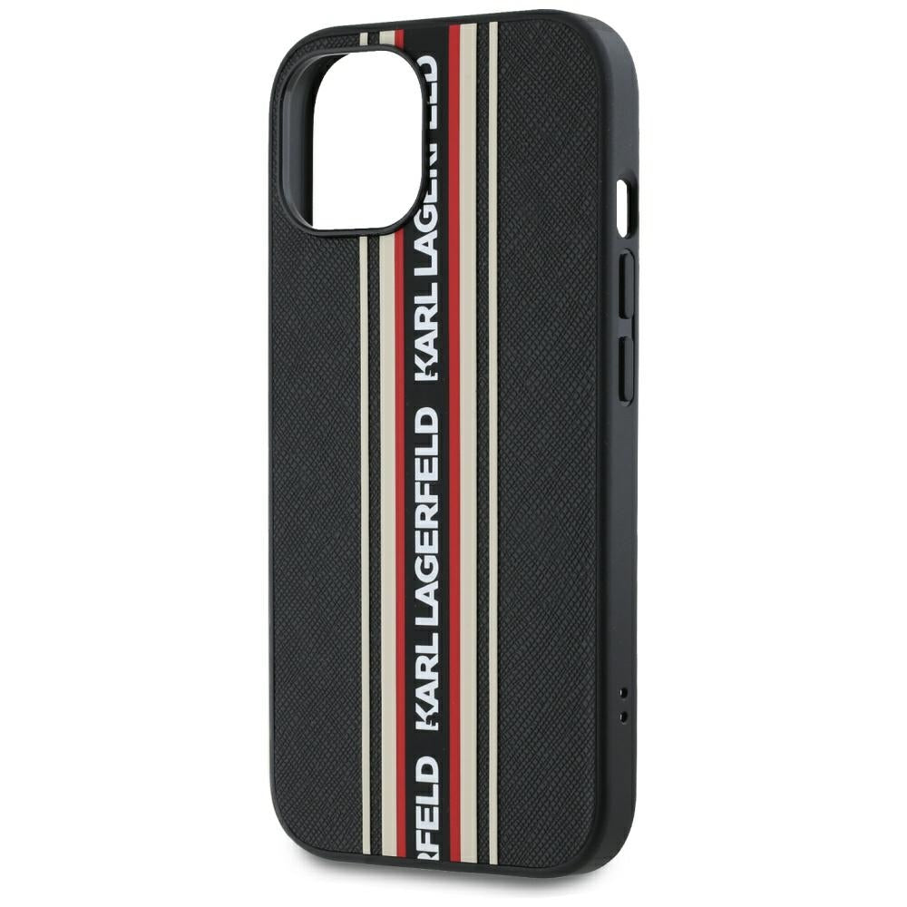 Etui na Apple iPhone 15, Karl Lagerfeld, Saffiano Athleisure Stripes with Strap, Rosie