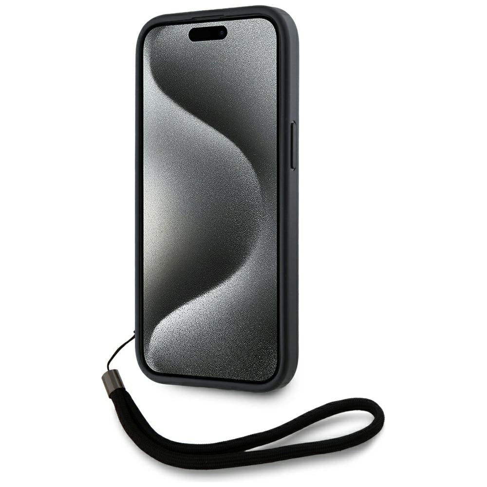 Etui na Apple iPhone 15, Karl Lagerfeld, Saffiano Athleisure Stripes with Strap, Rosie