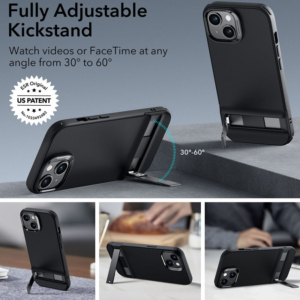 Etui do Apple iPhone 15 Plus, ESR, Air Shield Boost Kickstand, Czarne