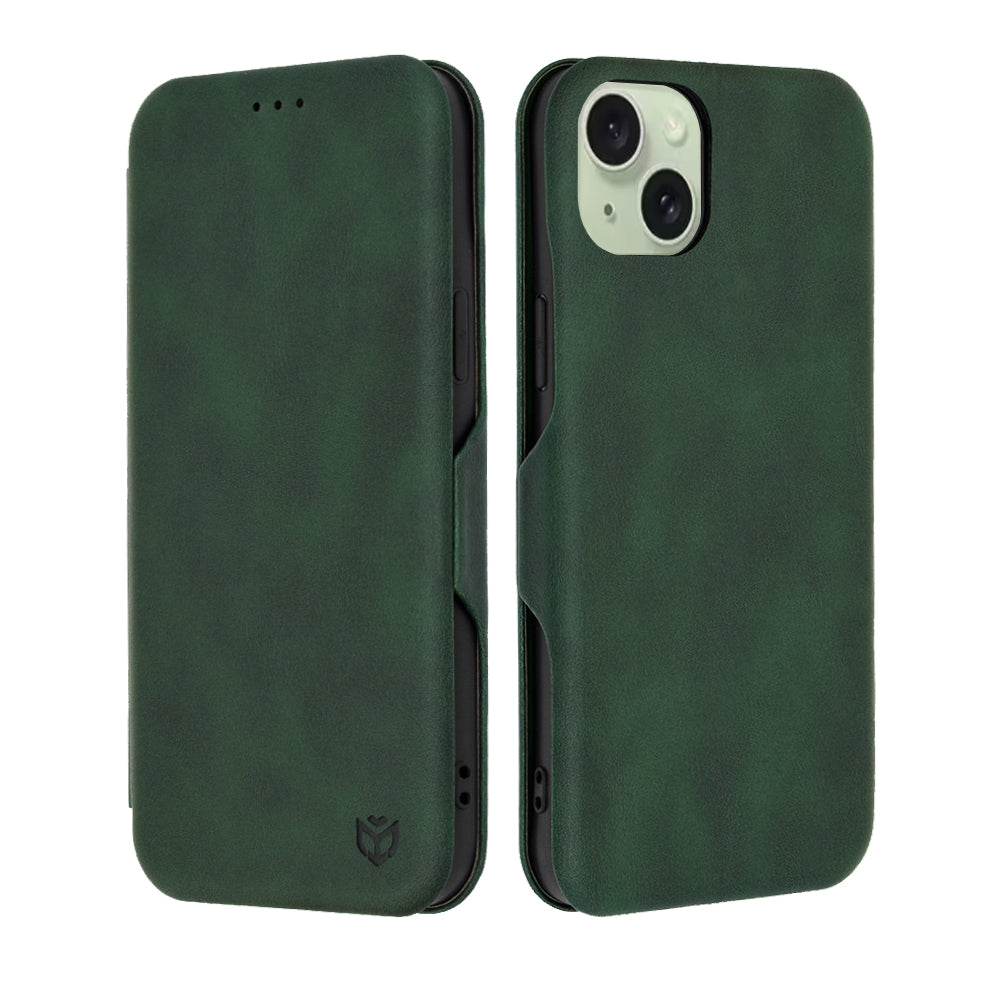 Etui na Apple iPhone 15 Plus, Techsuit, Safe Wallet Plus, Zielony